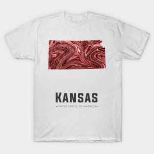 Kansas state map abstract brown T-Shirt